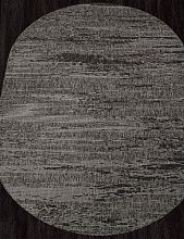 Пушистый ковер-циновка KAIR S143 BLACK-GRAY Овал