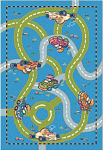 Детский ковер из Беларуси Гоночная трасса голубой